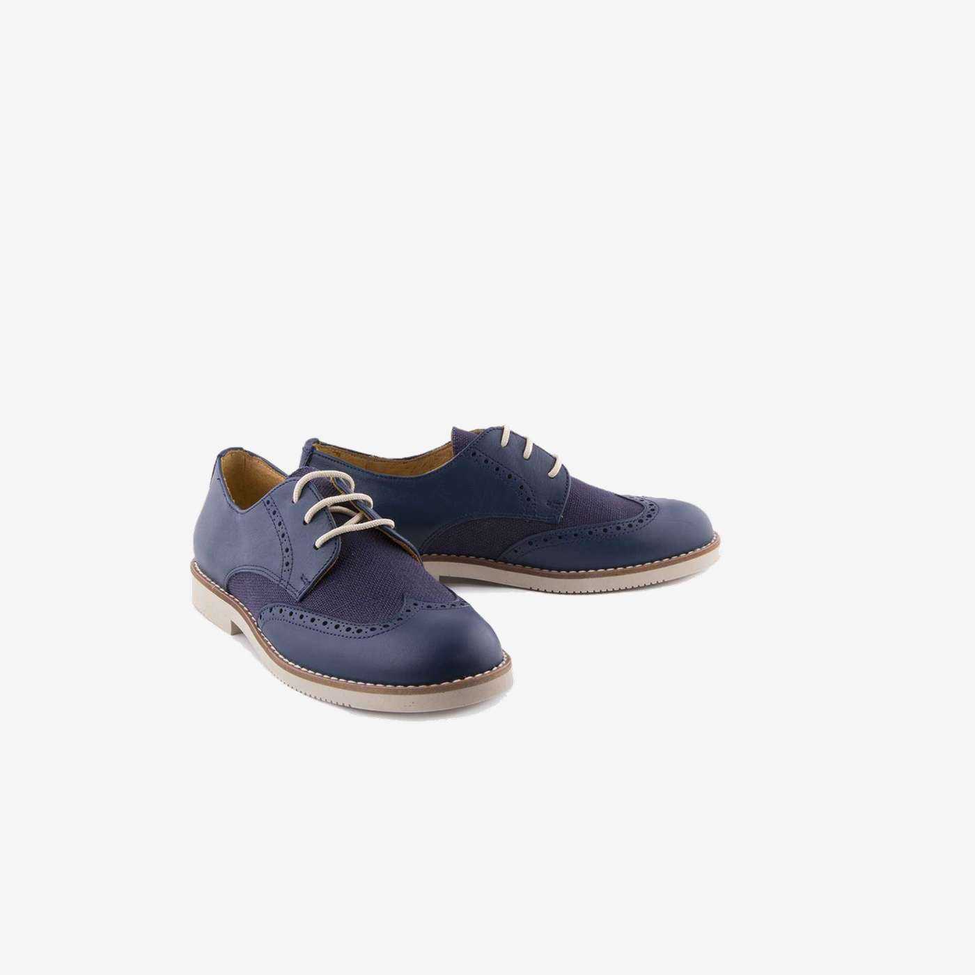 Zapato ceremonia/comunion en lino y ante.