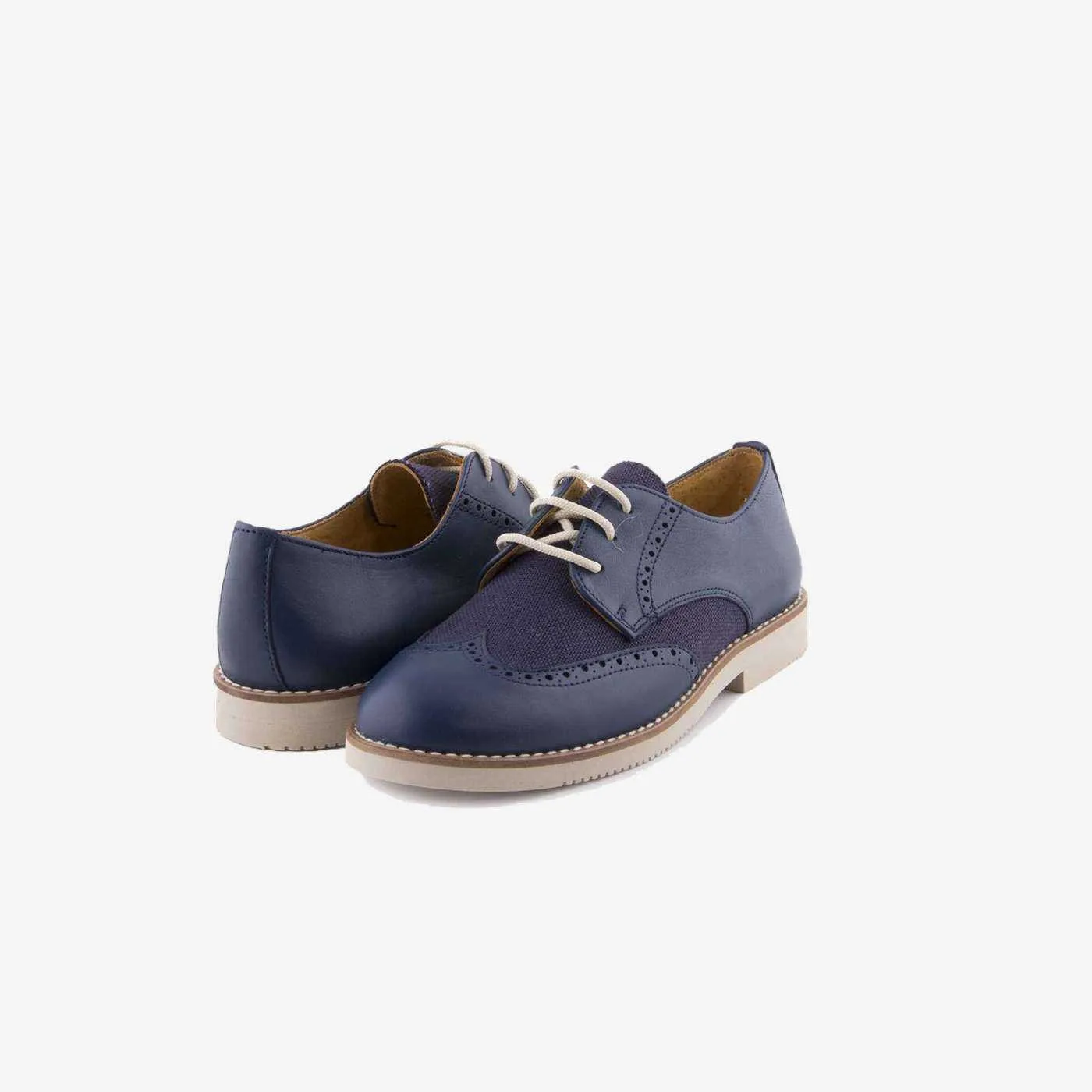 Zapato ceremonia/comunion en lino y ante.