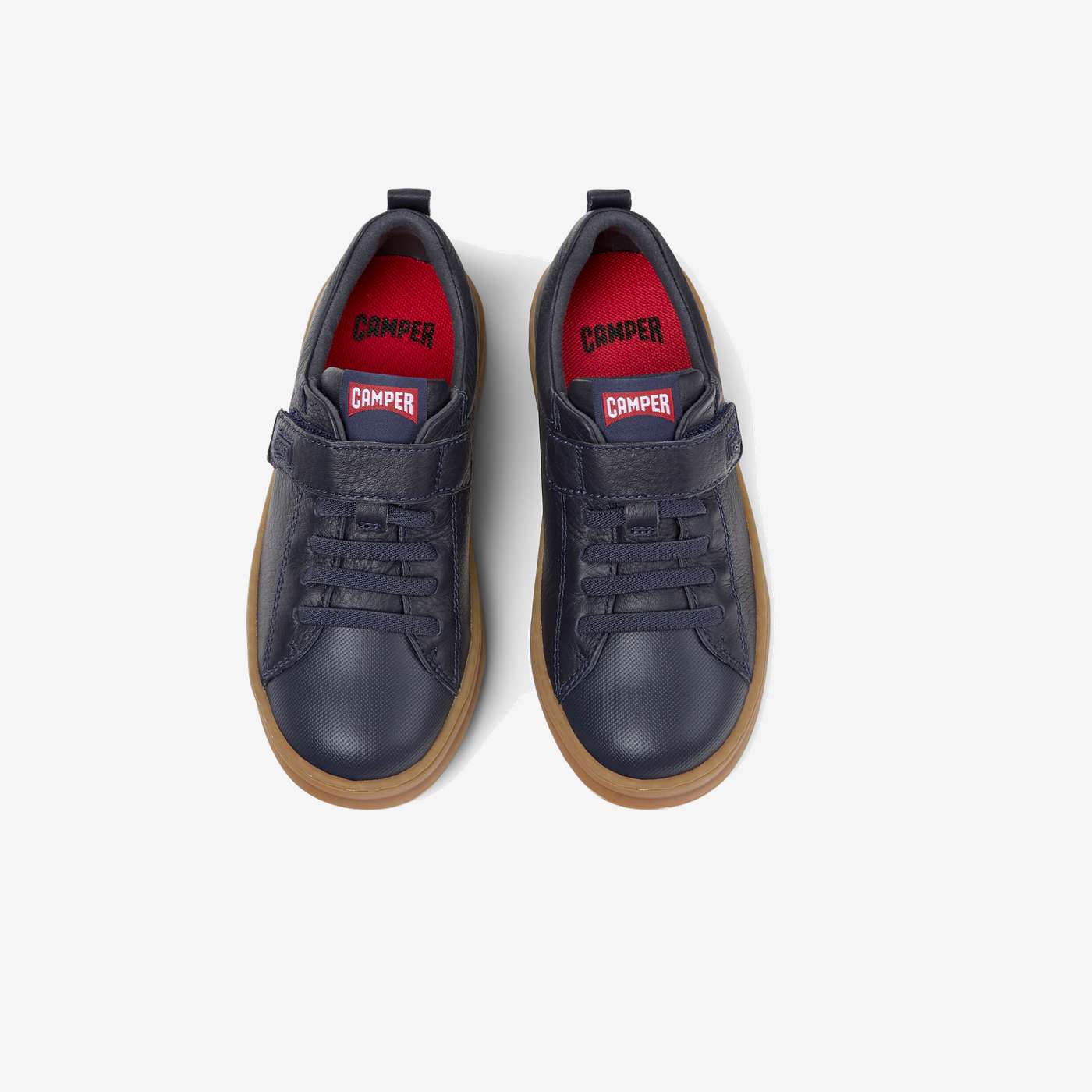 Blucher Camper niño colegial y vestir en marino con velcro