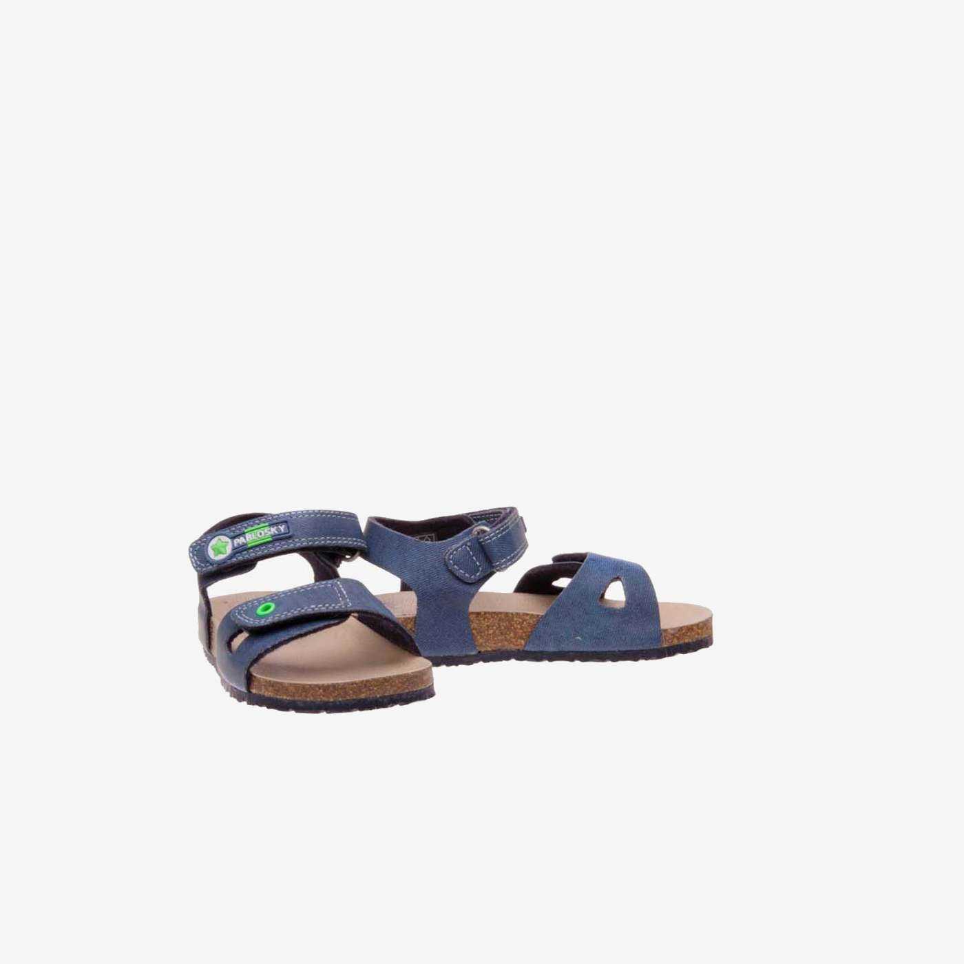 Sandalia de niño Pablosky en azul con doble velcro - Comodas y fresquitas.