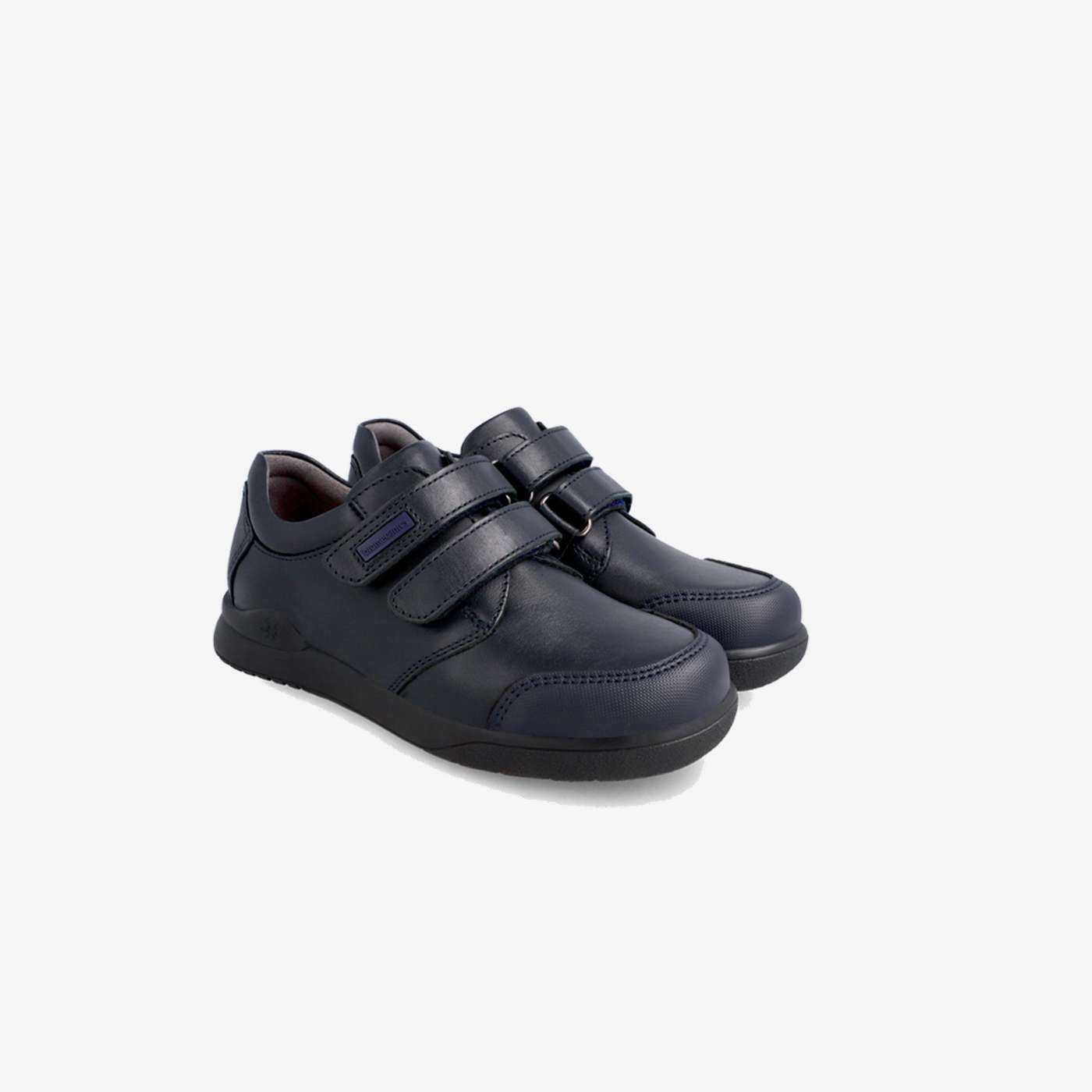 Zapato colegial niño Biomecanics azul marino con velcro