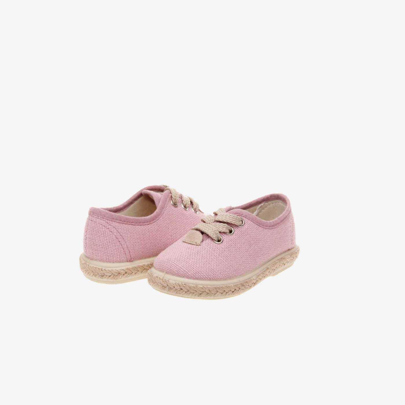 Lona de cordon en rosa con suela de yute