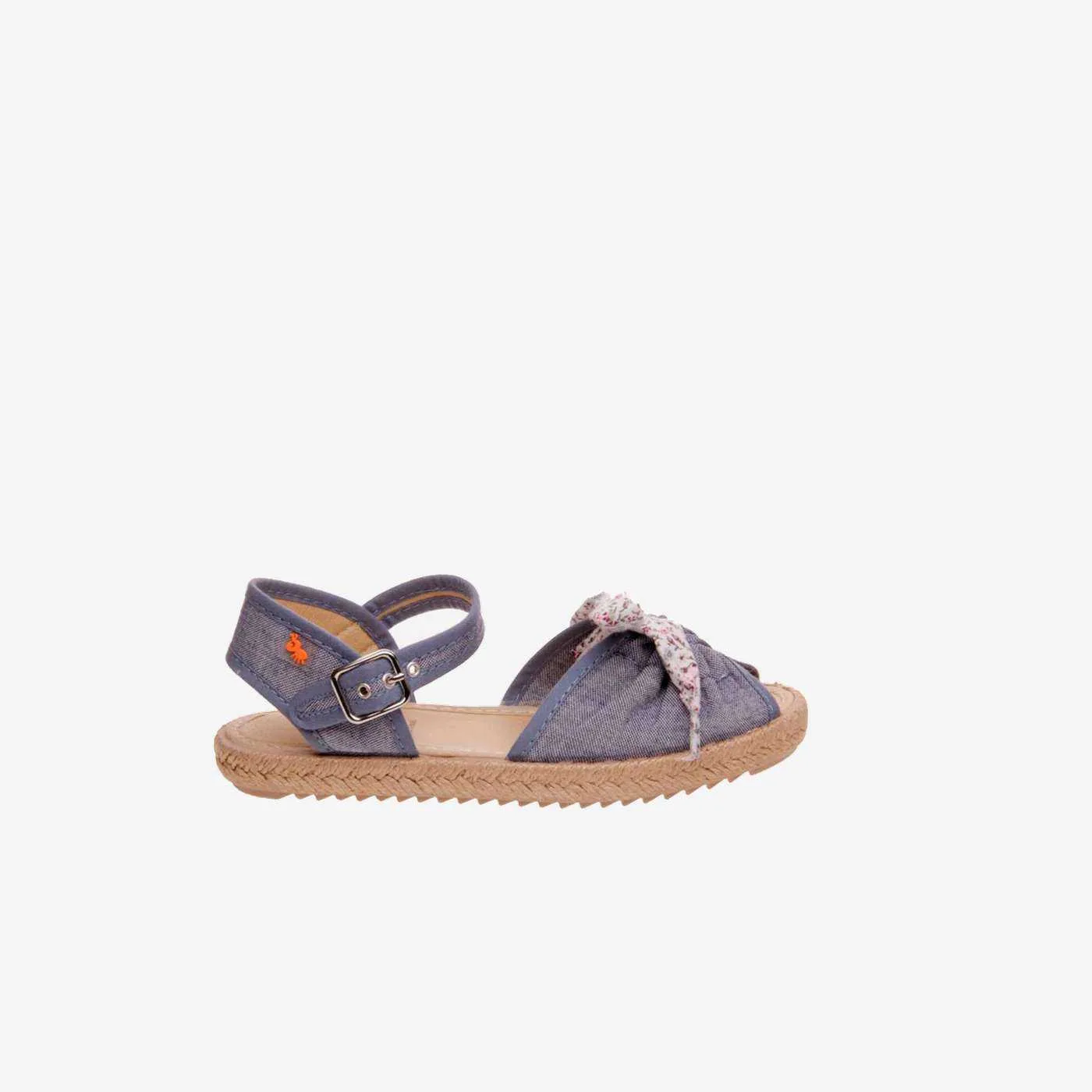 Sandalias de yute para niñas en testil con hebilla