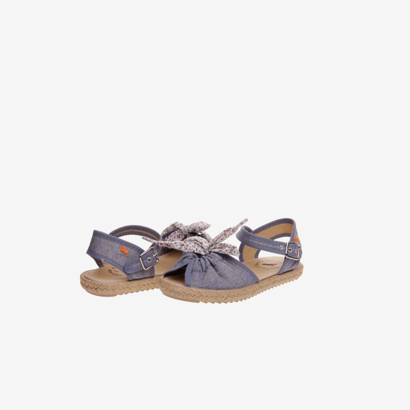 Sandalias de yute para niñas en testil con hebilla