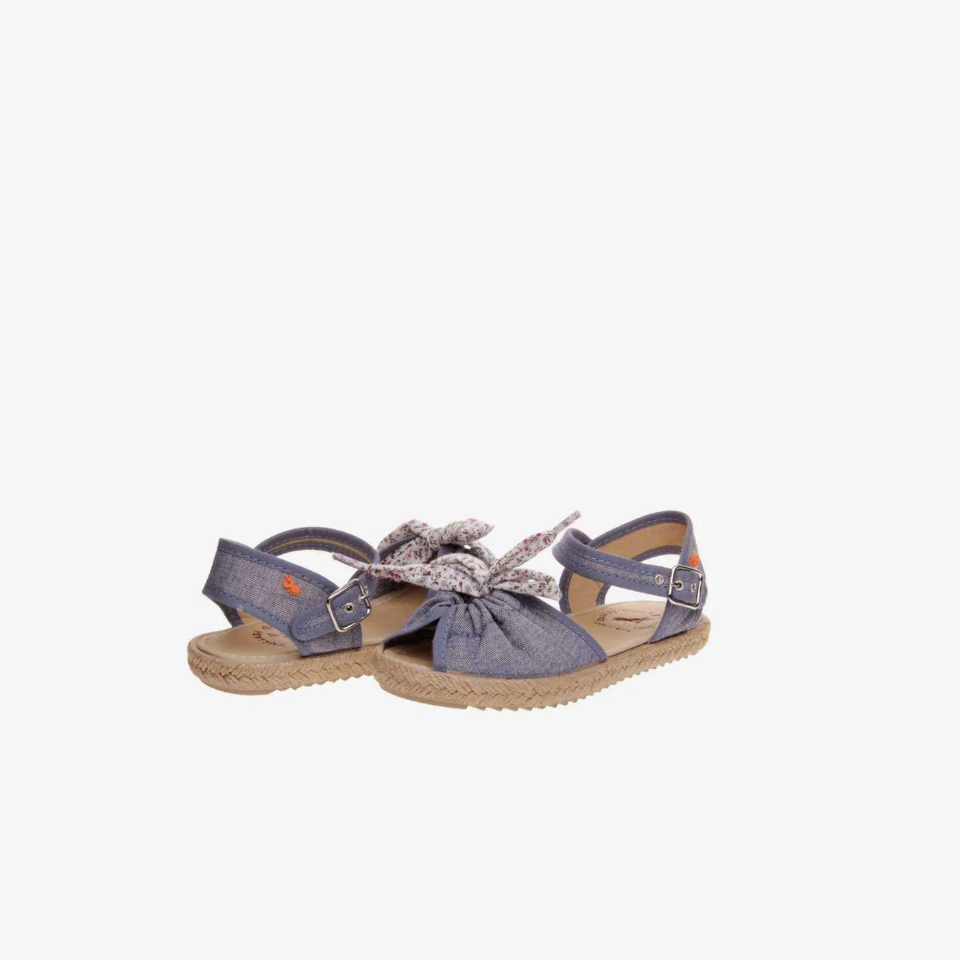 Sandalias de yute para niñas en testil con hebilla