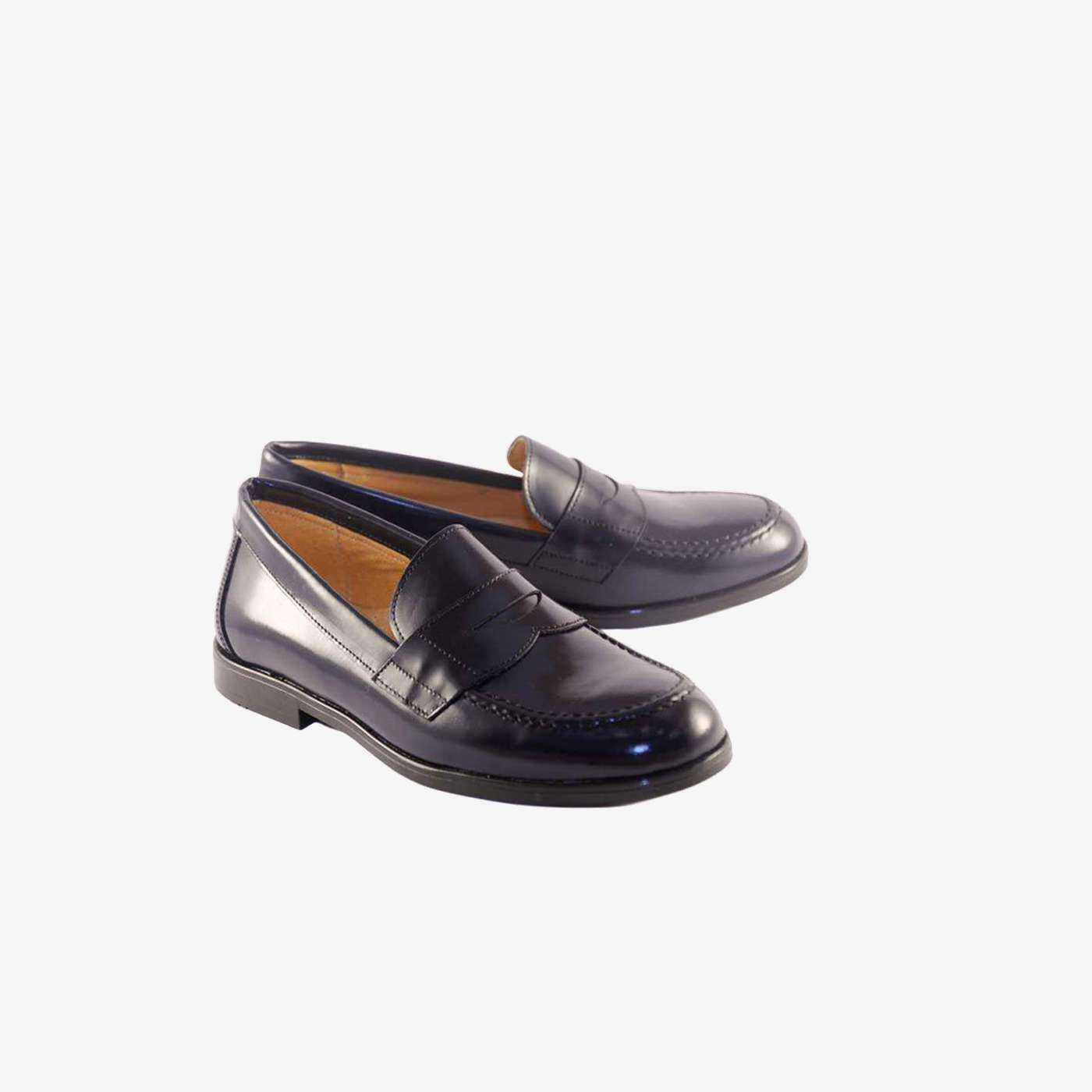 Zapato mocasin en florentin azul.