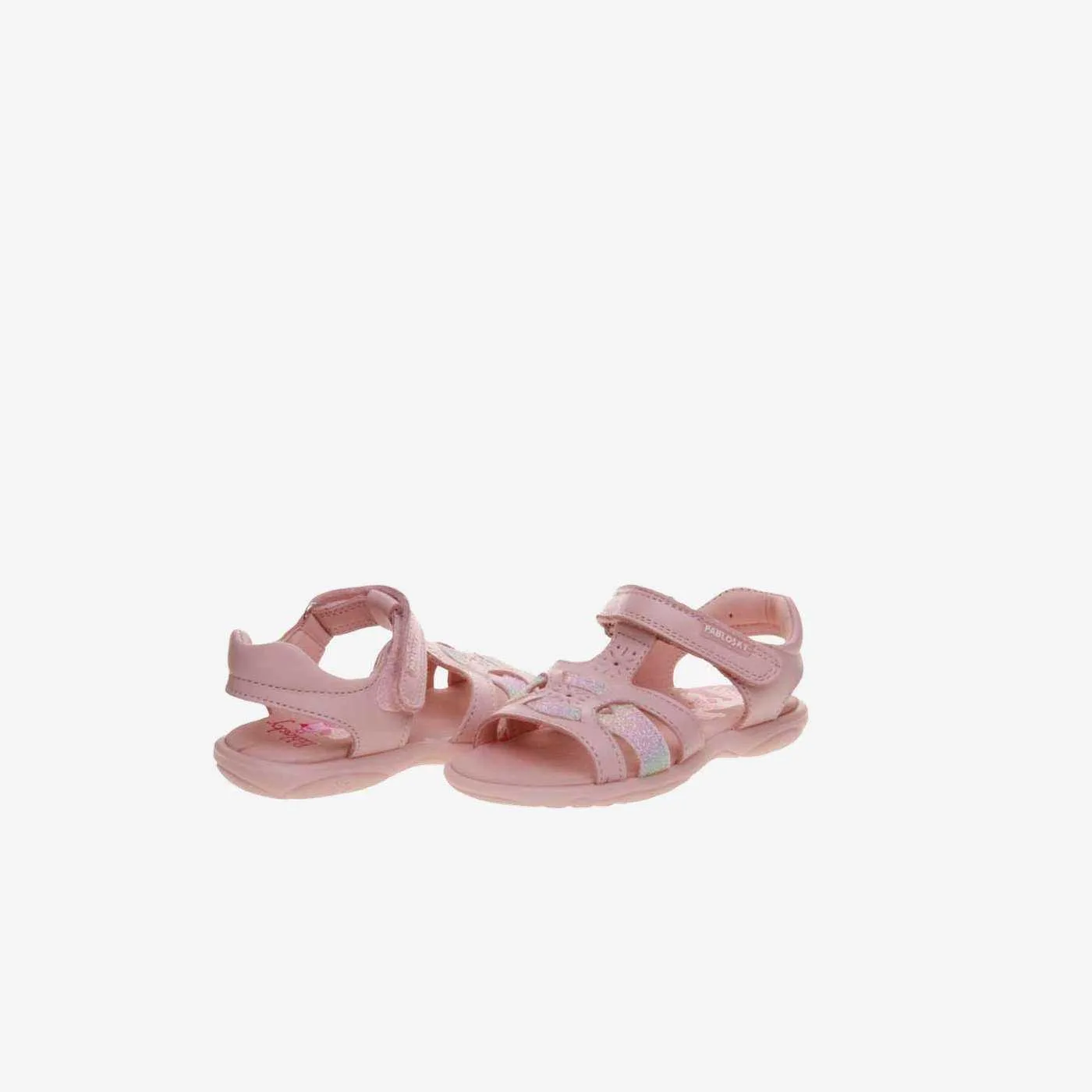 Sandalia de niña en color rosa de Pablosky ajuste con velcro.