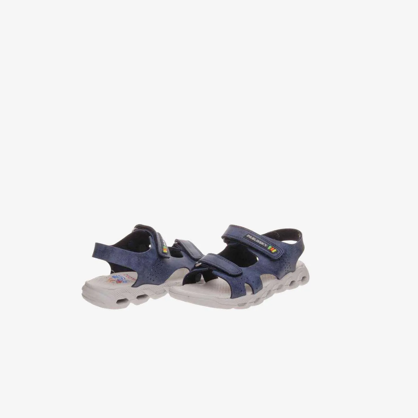Sandalia de niñoa con doble velcro de pablosky en color azul - Sujecion y buena apartura.