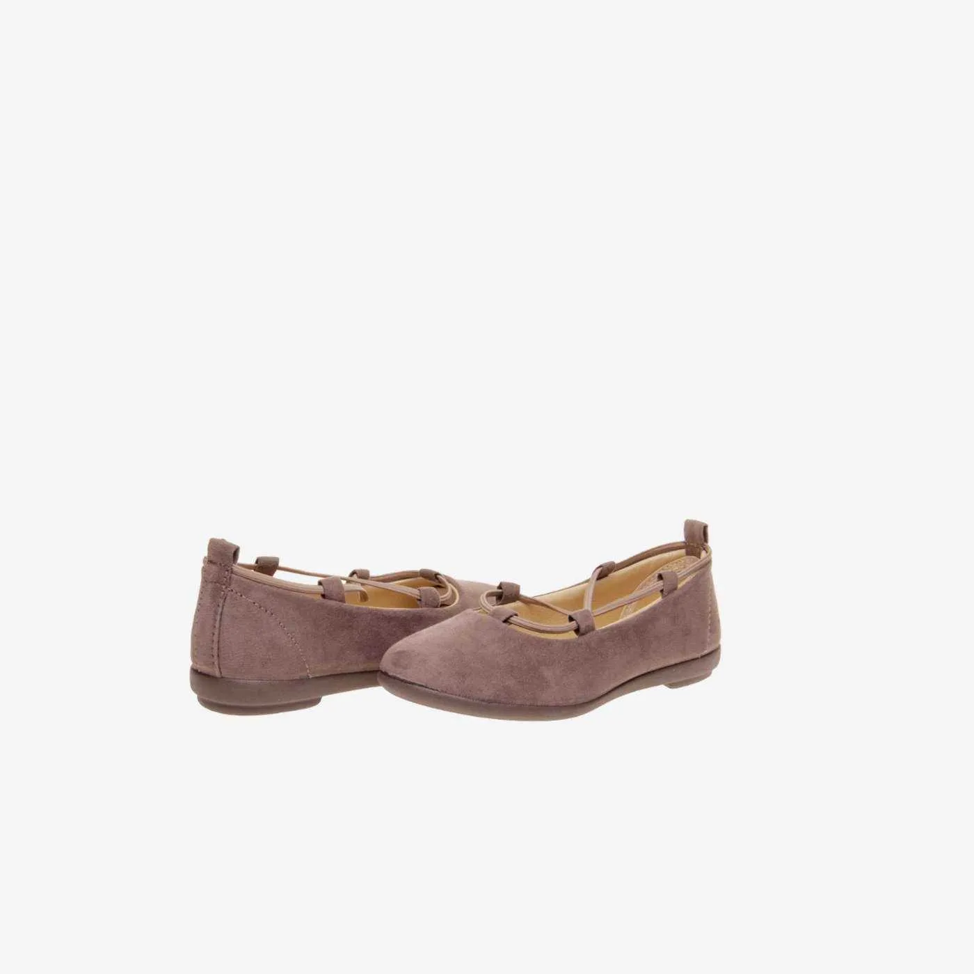 Manoletina de niña en sereraje camel con elasticos