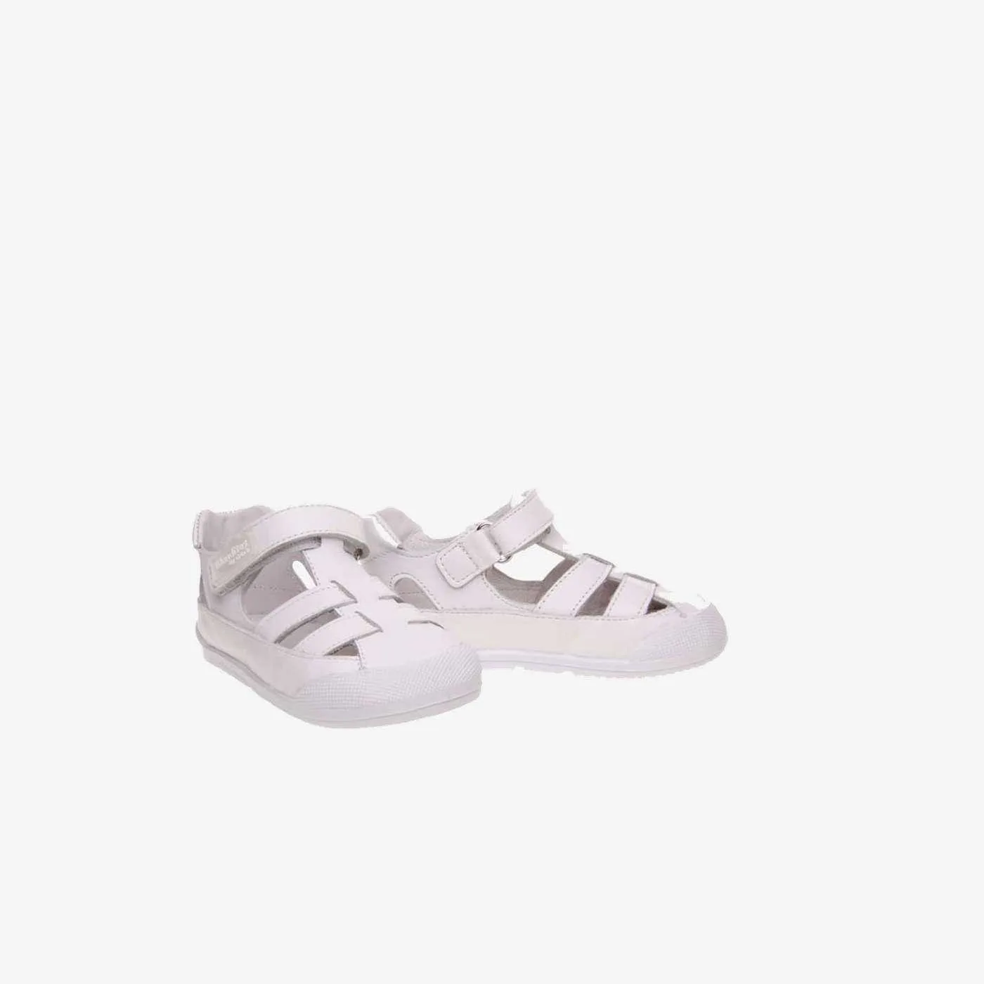 Sandalias respetuosa para los primeros pasos de blanditos en blanca