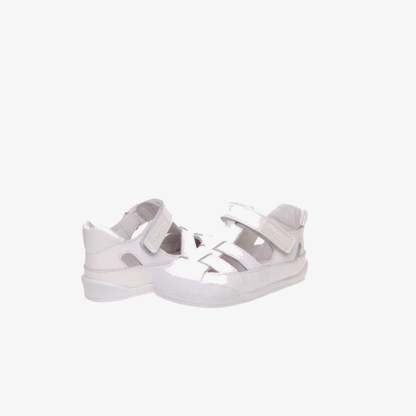 Sandalias respetuosa para los primeros pasos de blanditos en blanca