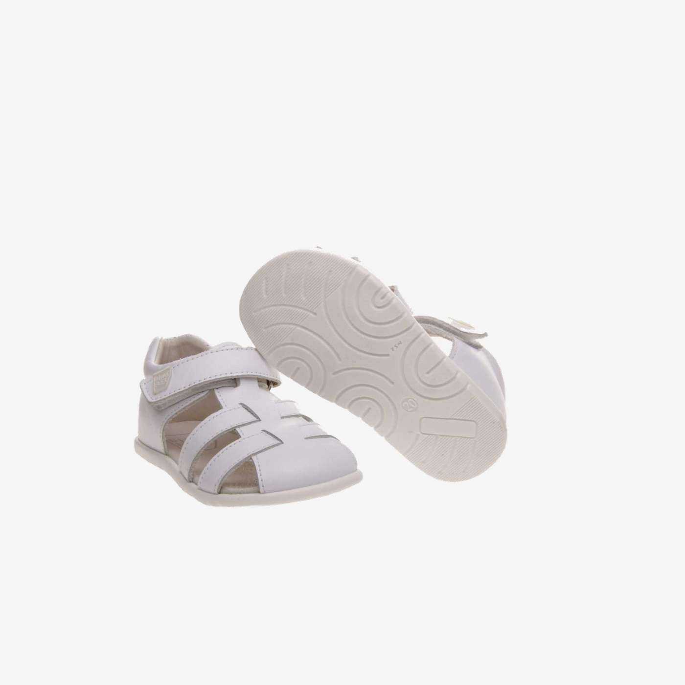 Sandalia unisex respetuosa en color blanco de Pirufelx.