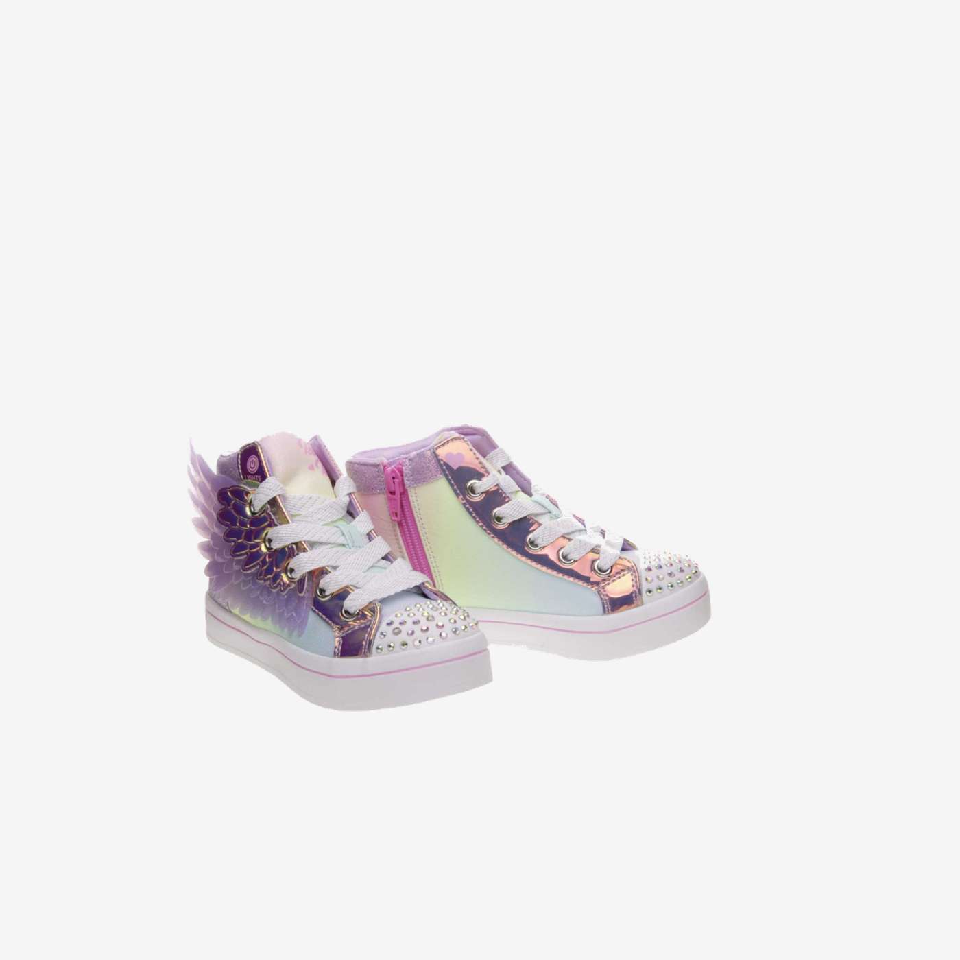 Bota de alas con luces de Skechers con cremallera y cordones.