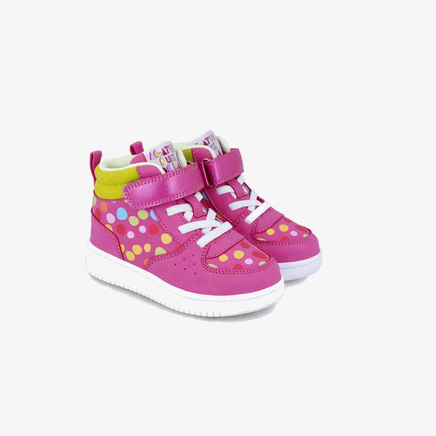 Botin niña de Agatha en color fucsia con un toque multicolor