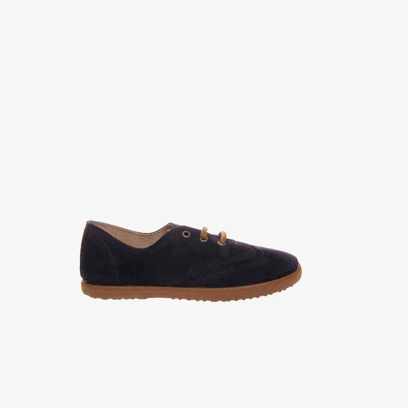 Zapato de niño en serraje azul con cordones de Batila