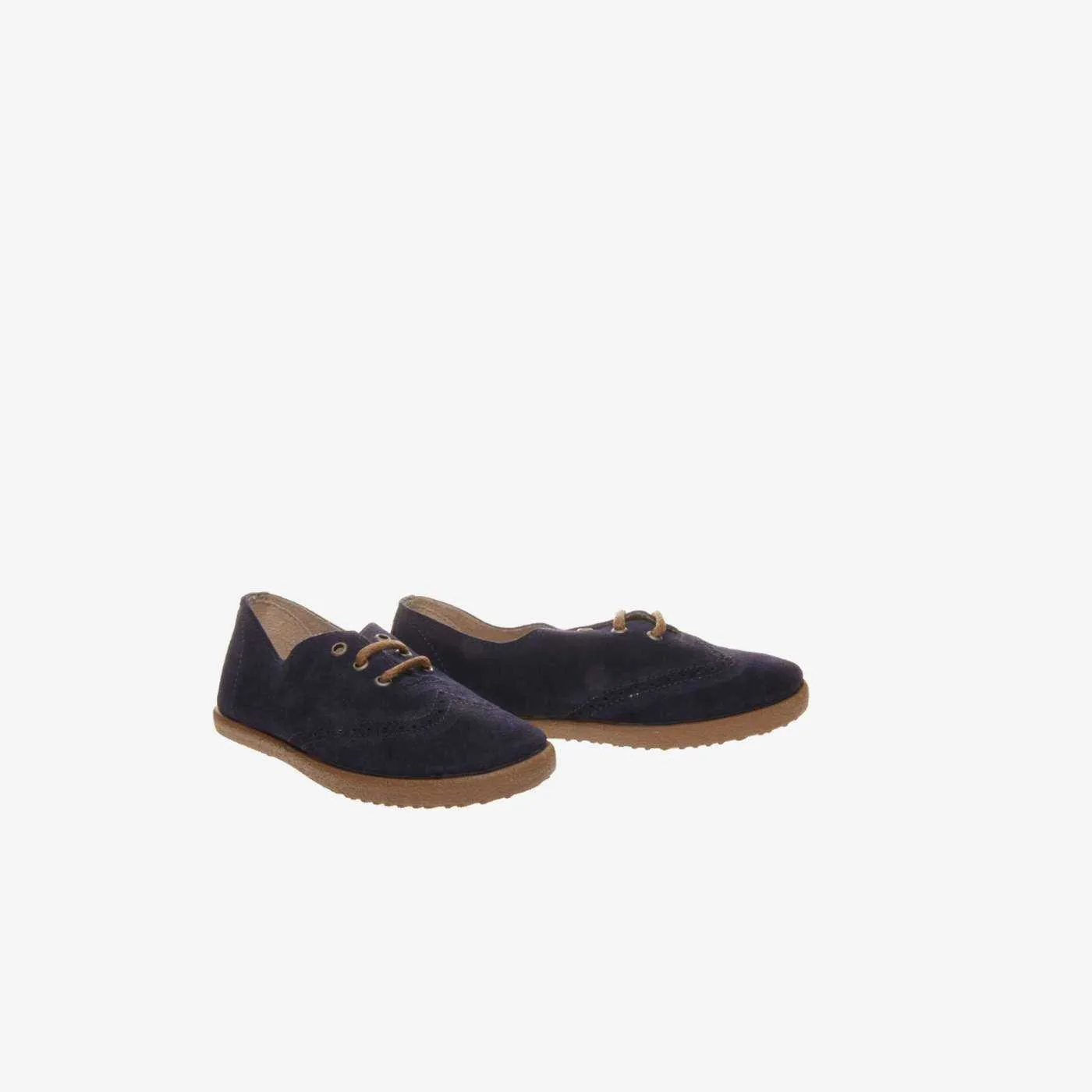 Zapato de niño en serraje azul con cordones de Batila
