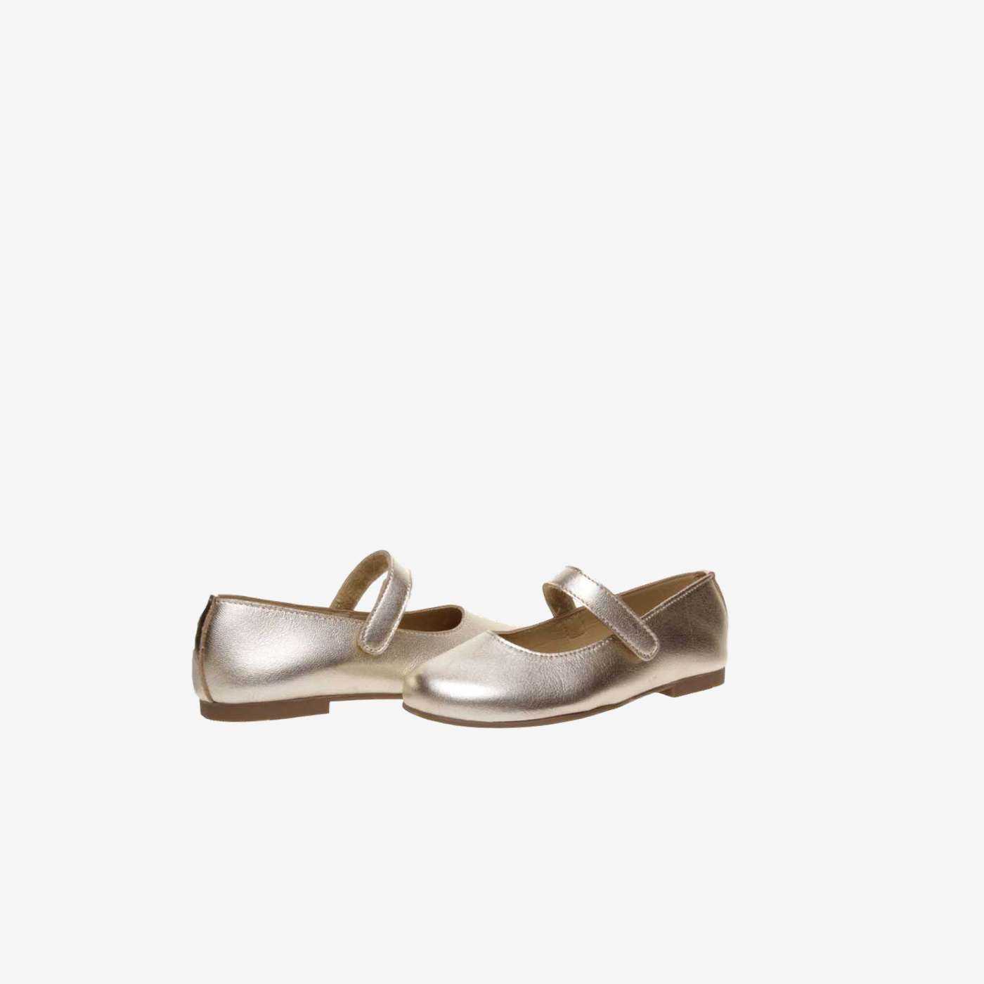 Mercedes de vestir en dorado con velcro para niñas.