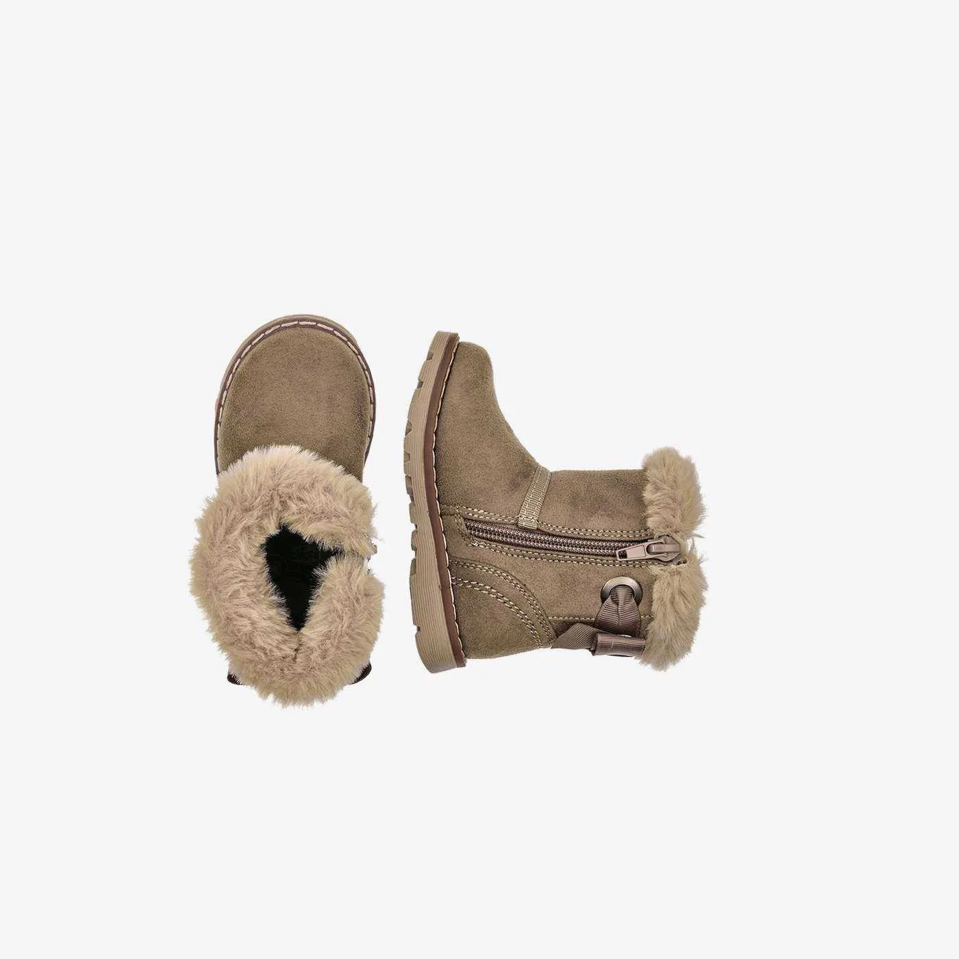 Bota niña Chicco beige con pelo y lazo | Cálida, cómoda y fácil de poner