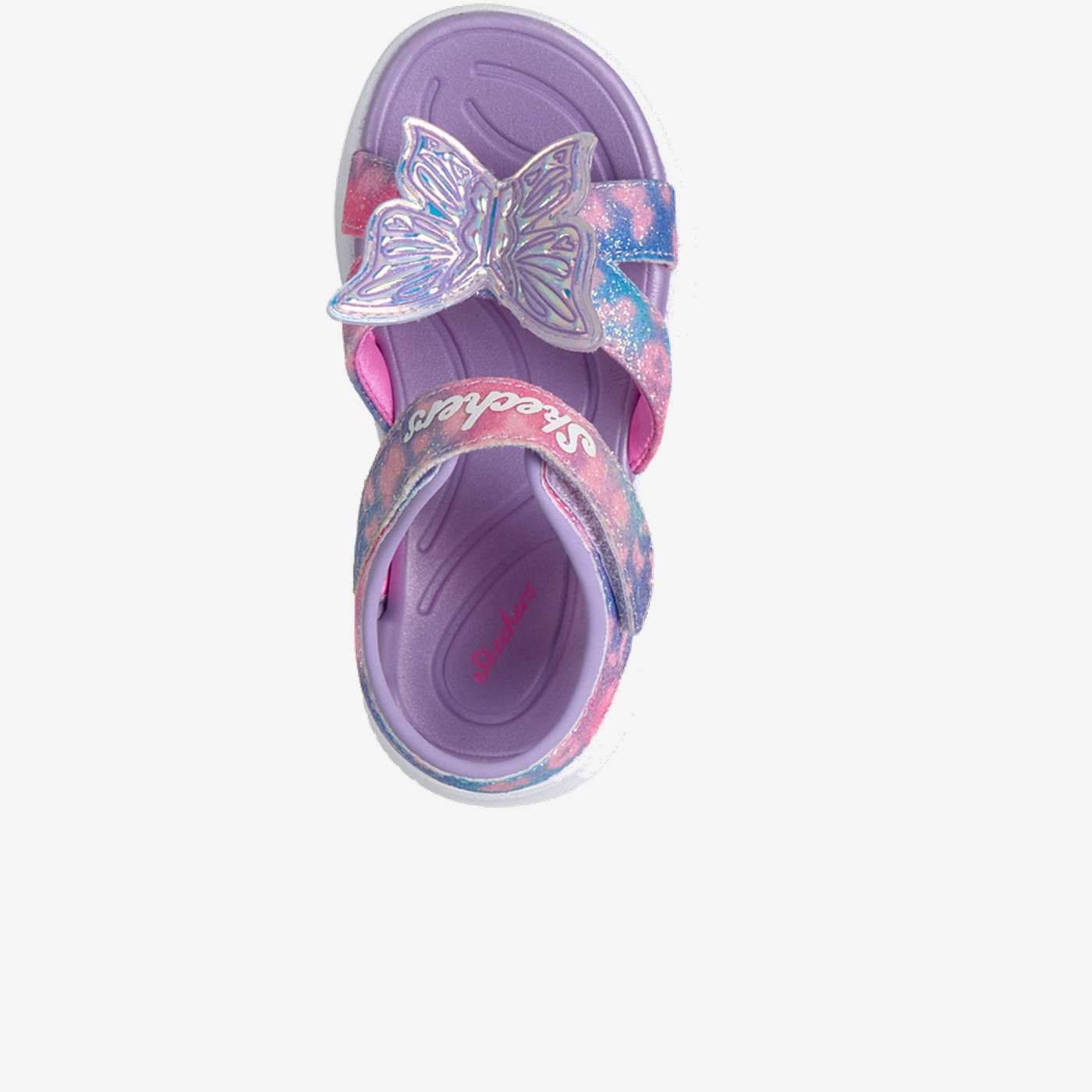 Sandalias de luces Skechers de niña en color morado con rosa – Brillo, Comodidad y Diversión en Cada Paso