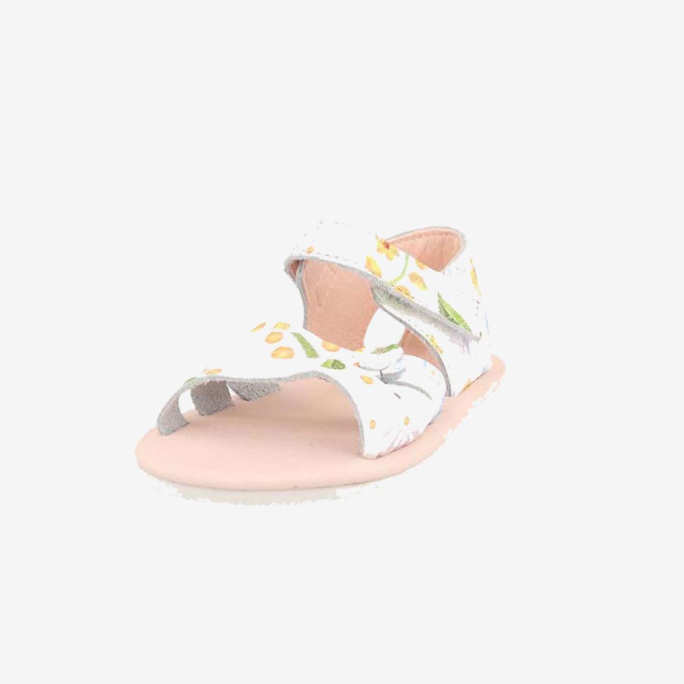 Sandalia blaca con toque de flores en muticolor de Blanditos para niña | Libertad para explorar con dulzura