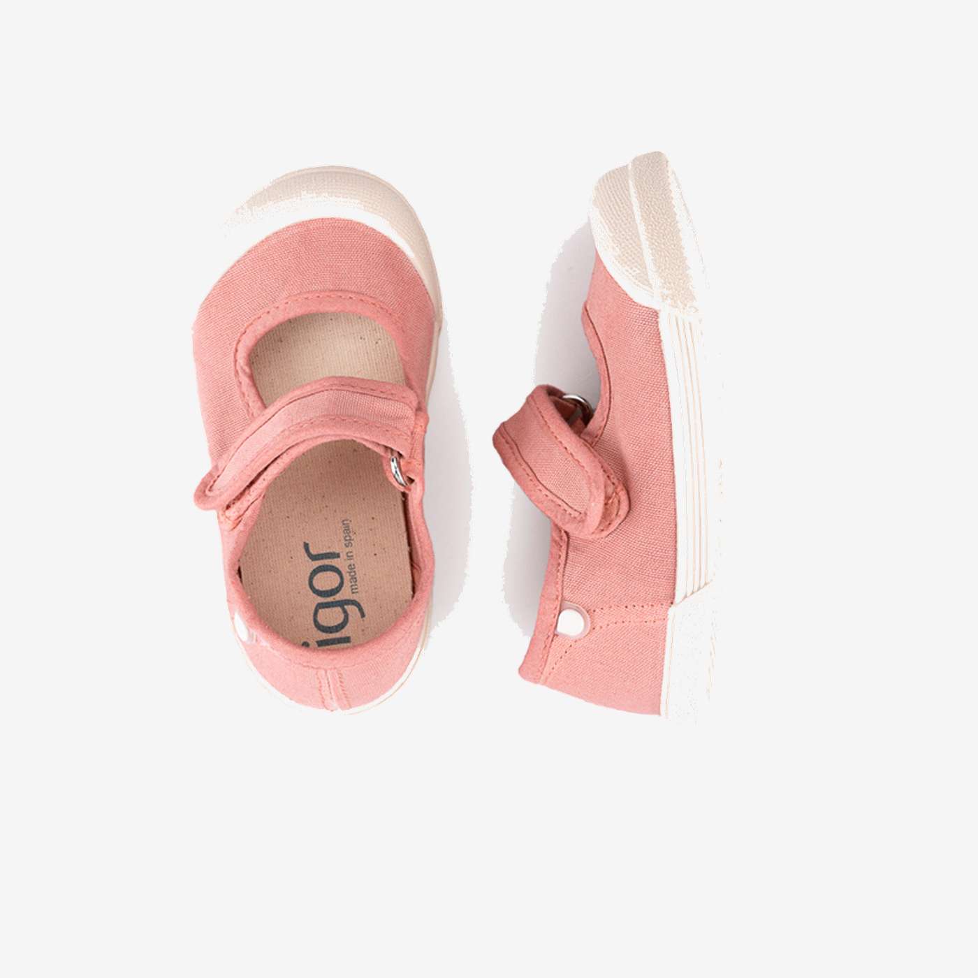 Merceditas Barefoot de Lona Respetuosa para Niñas – Marca Igor en color Rosa