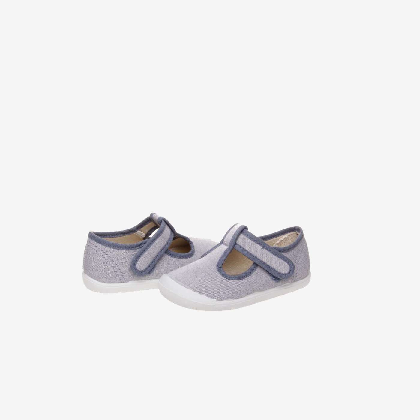 Pepito de lona en azul con velcro.
