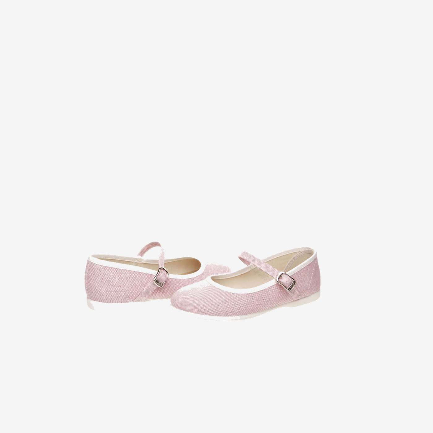 Mercedes de lona con hebilla rosa