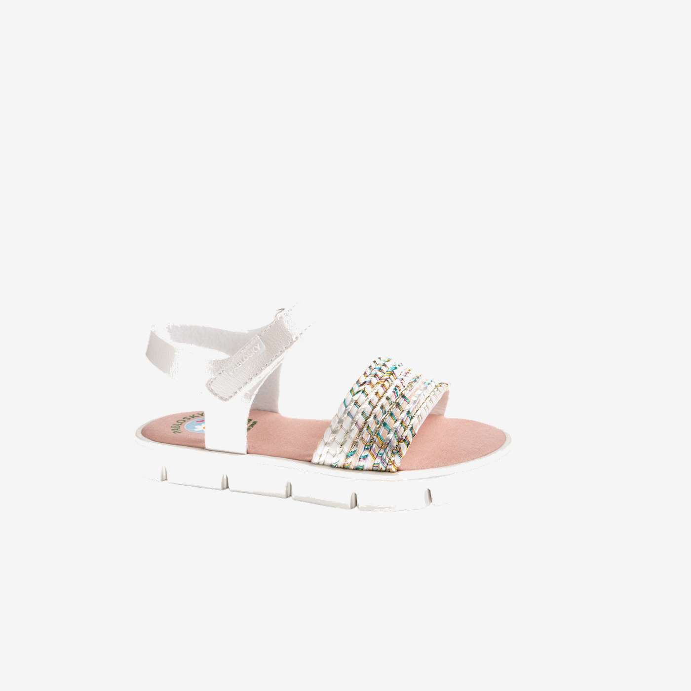 Pablosky, sandalia de niña en blanca - Muy ligeras y flexibles.