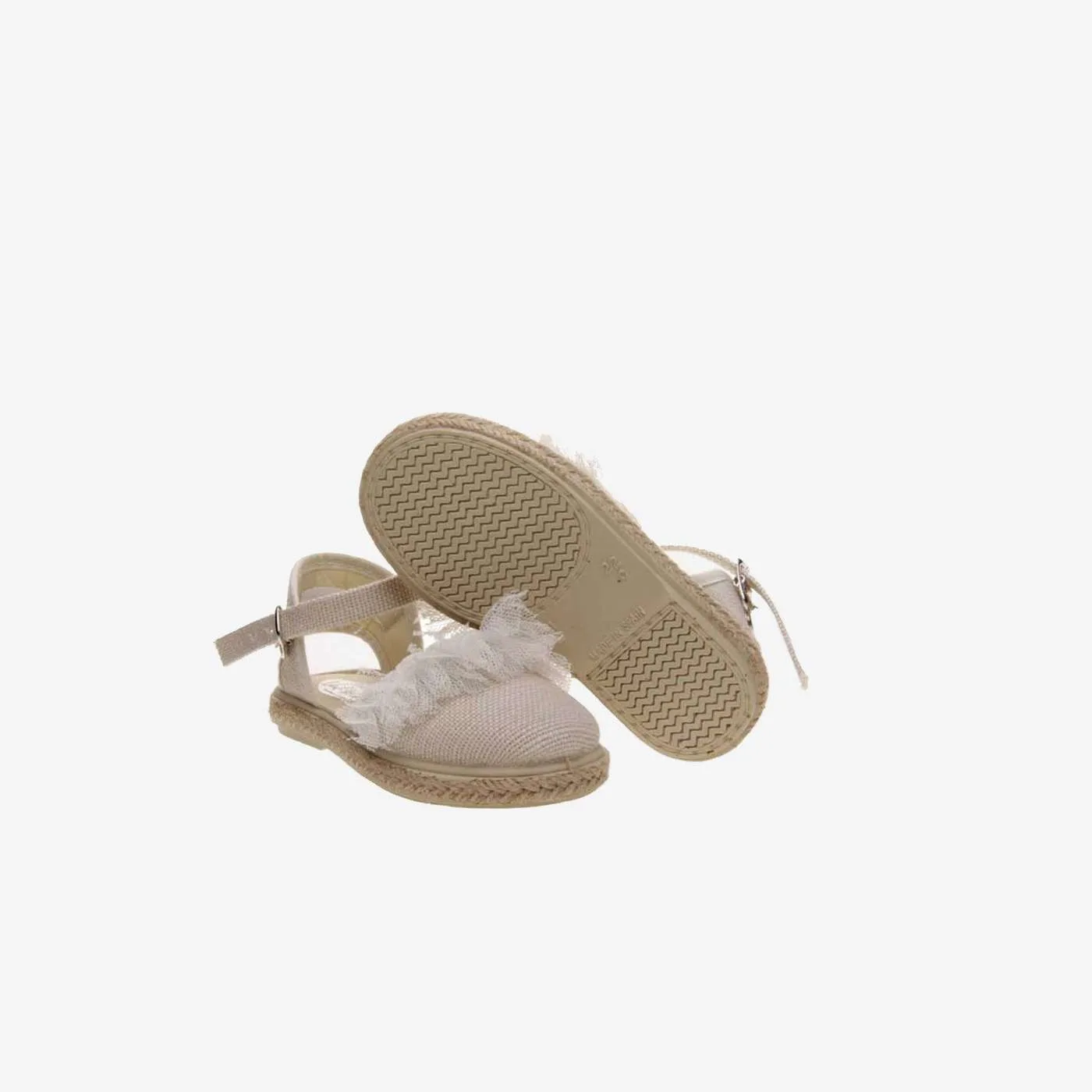 Alpargata de tul beige lino