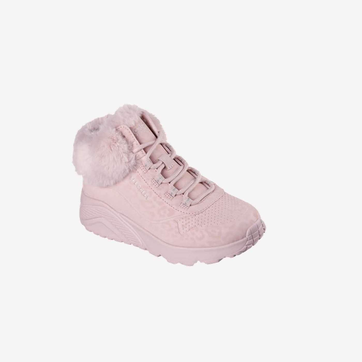 Botas Skechers rosa niña con pelo estampado animal print