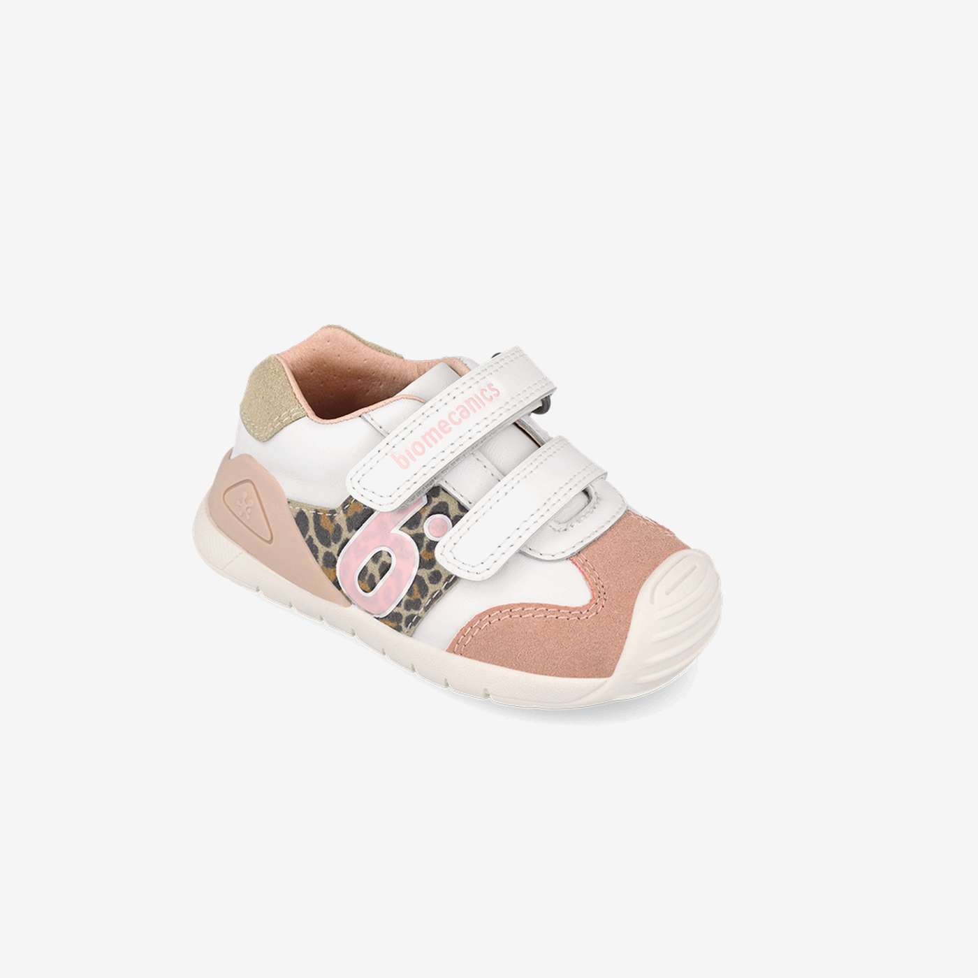 Bota primeros pasos niña Biomecanics con velcro y puntera de goma