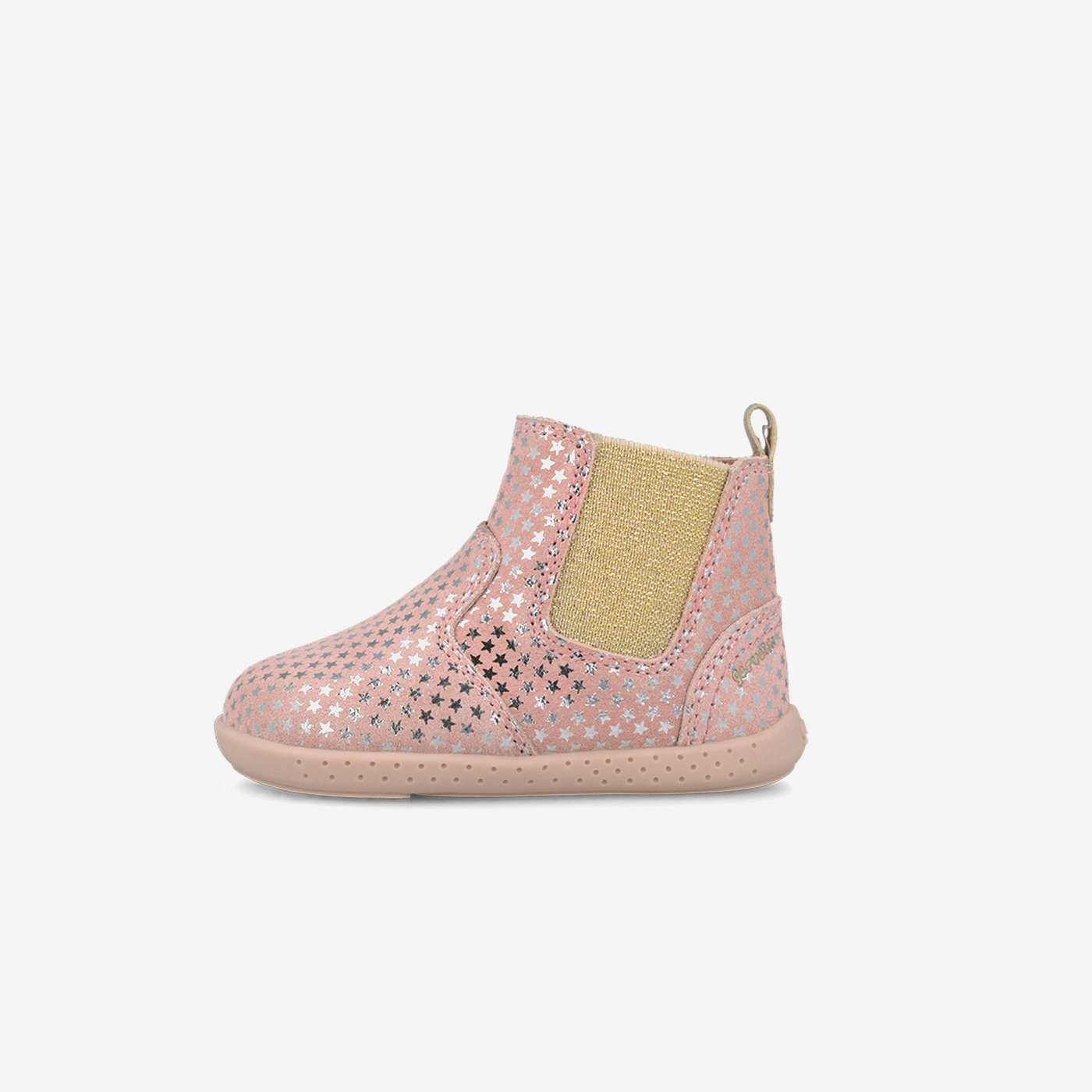 Bota media caña barefoot de Garvain con estrellas metalizadas.