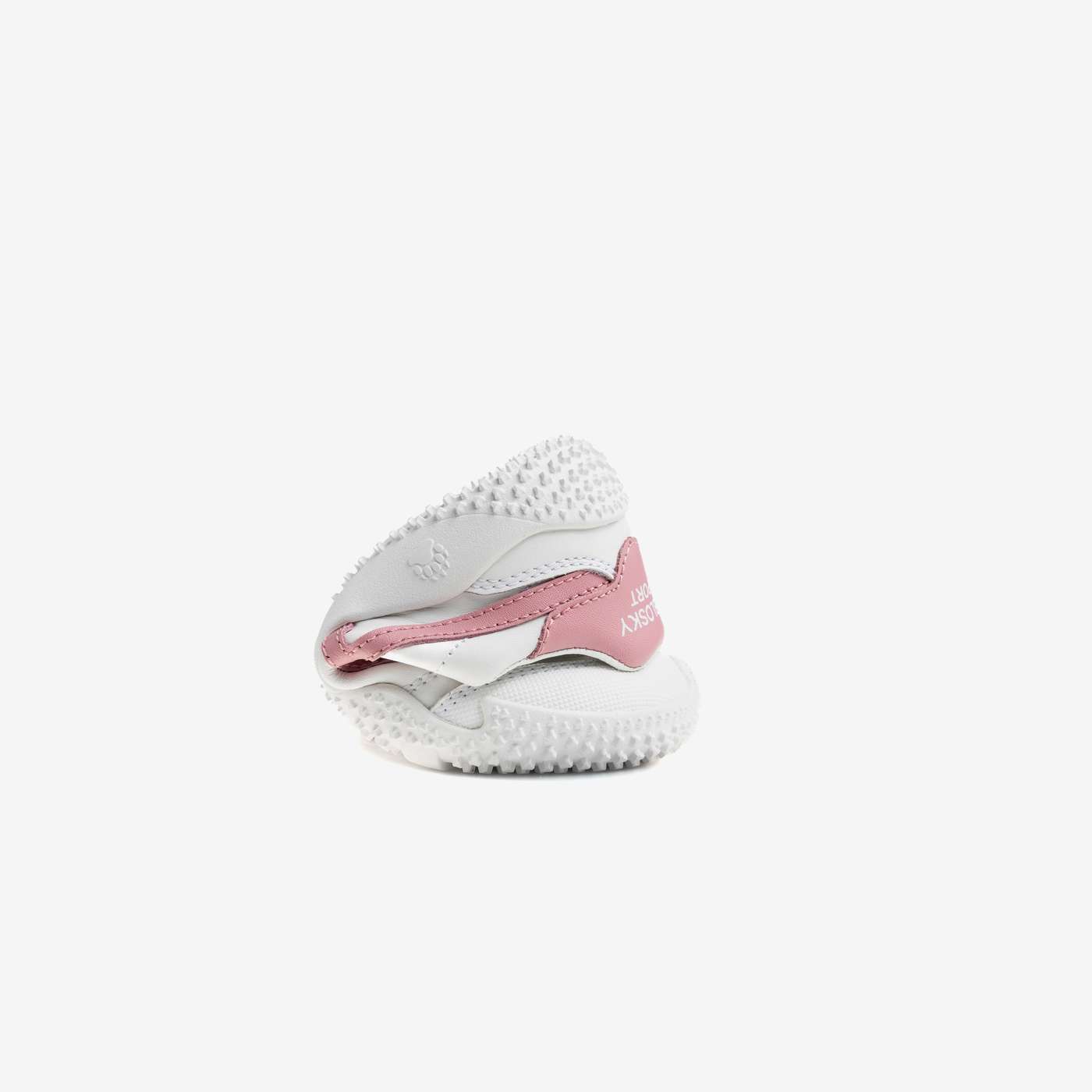Deportivo colegial barefoot Pablosky blanco y rosa ancho especial.