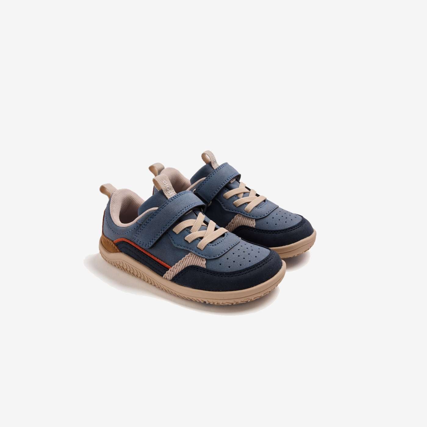 Zapato sport Gioseppo barefoot niño marino con velcro y cordon elastico.
