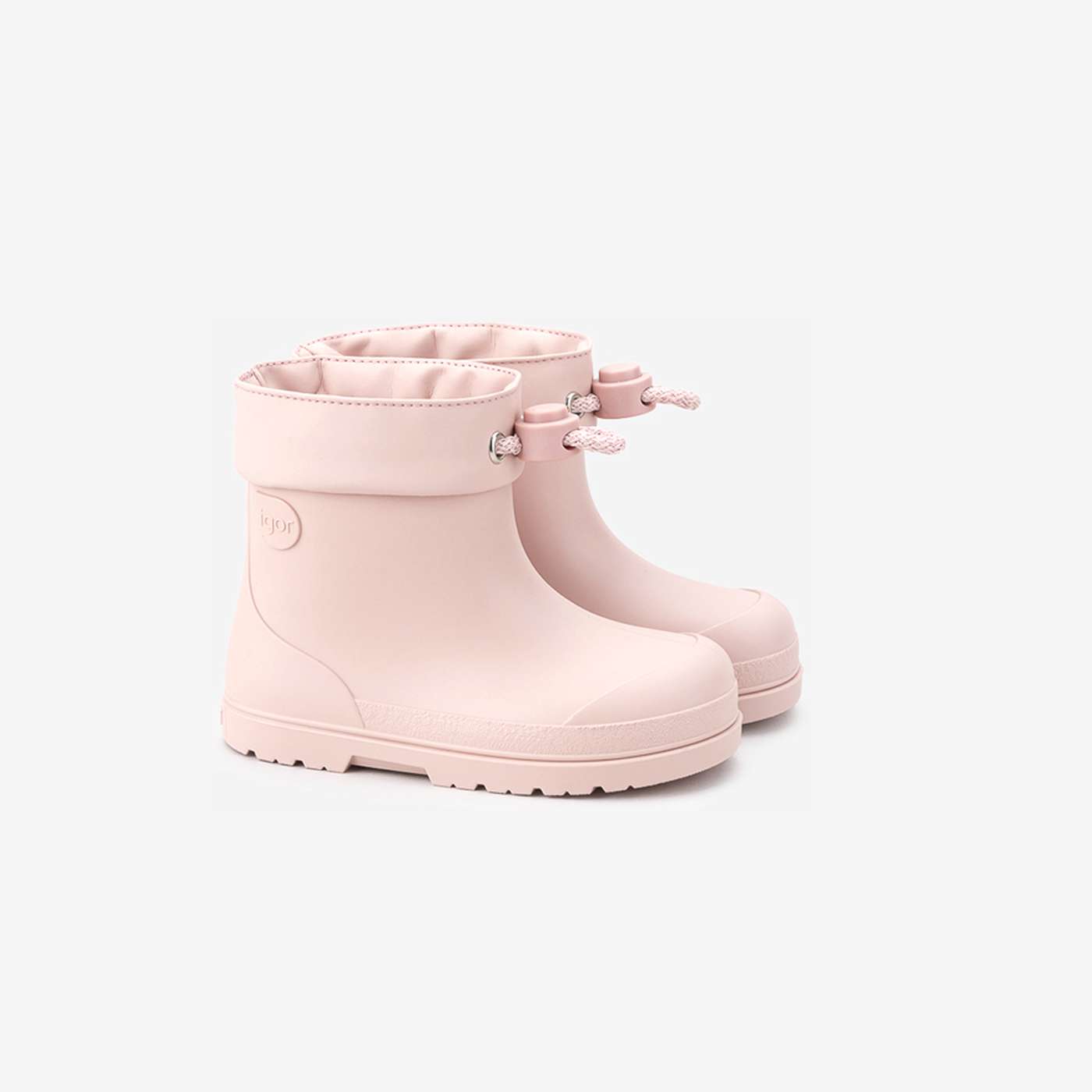 Botas de agua cortitas respetuosas Igor en tono rosa bebe.