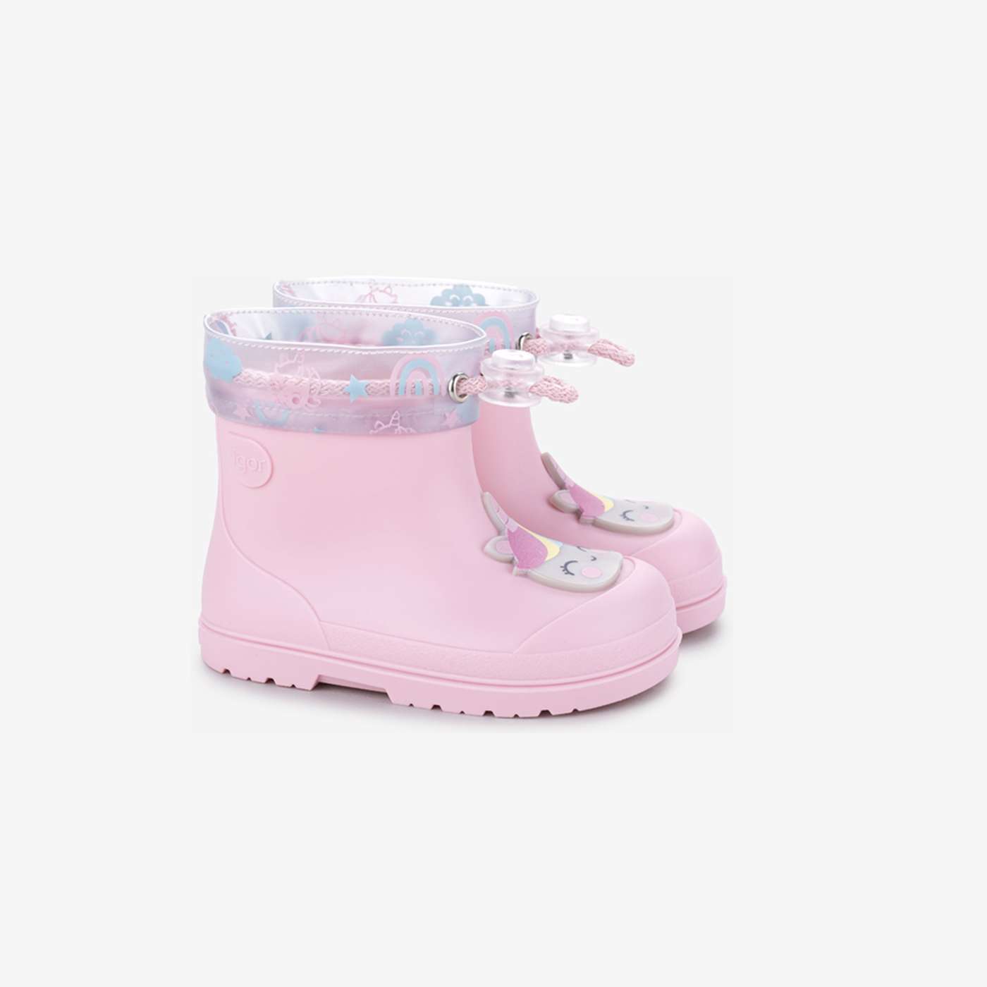 Botas de agua respetuosas Igor niña cortitas y de Unicornio.