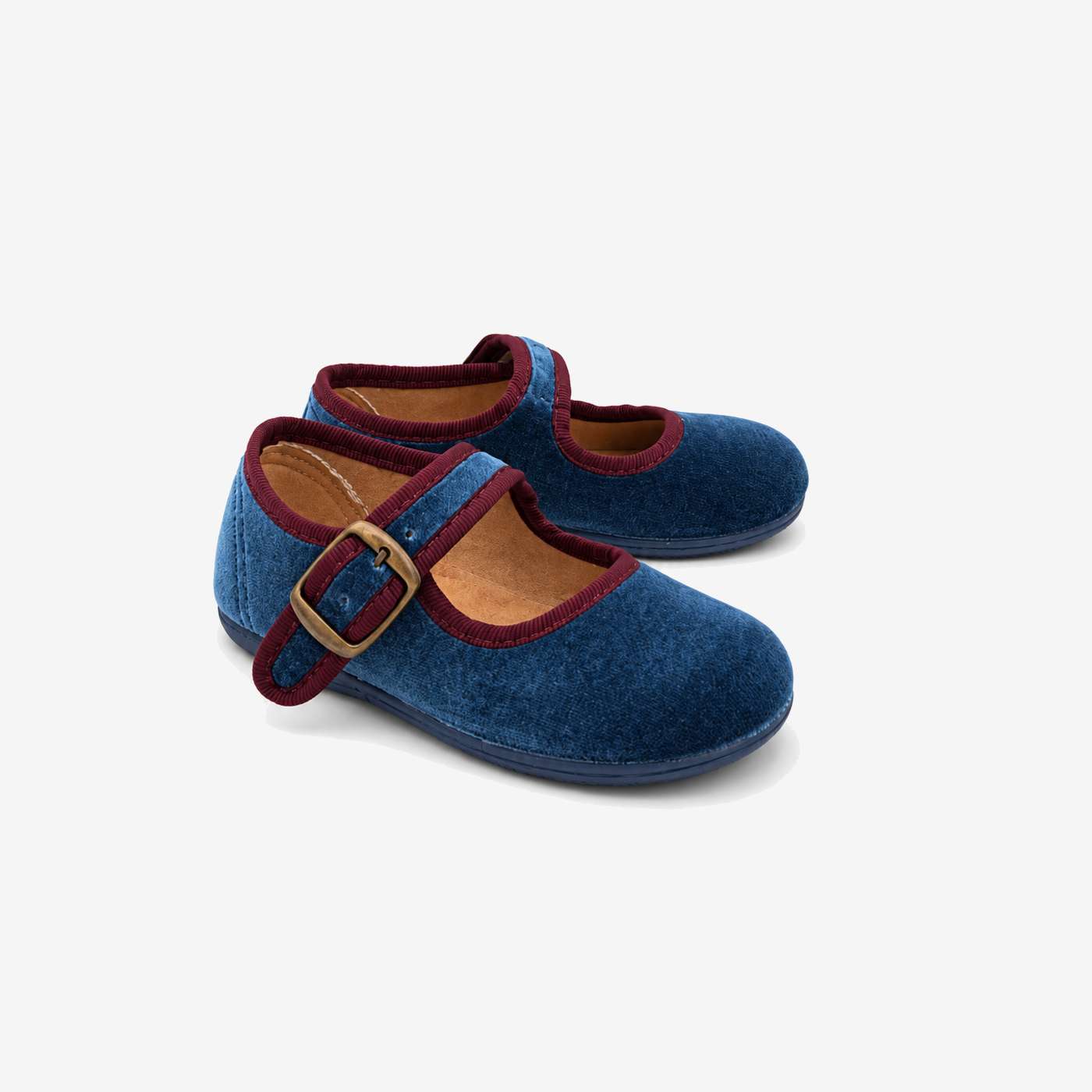 Merceditas combinada en tercipelo para niña.