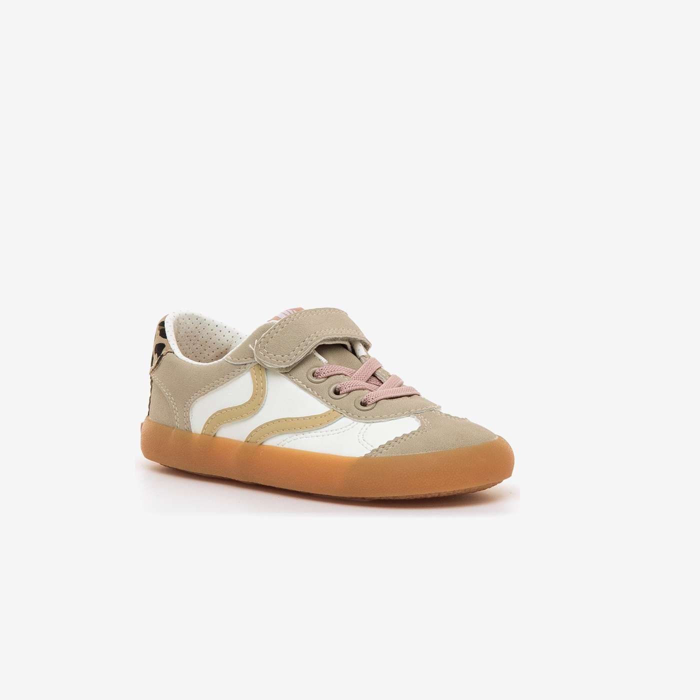 Deportiva Mustang respetuosa beige con detalles animal print para jovencitas