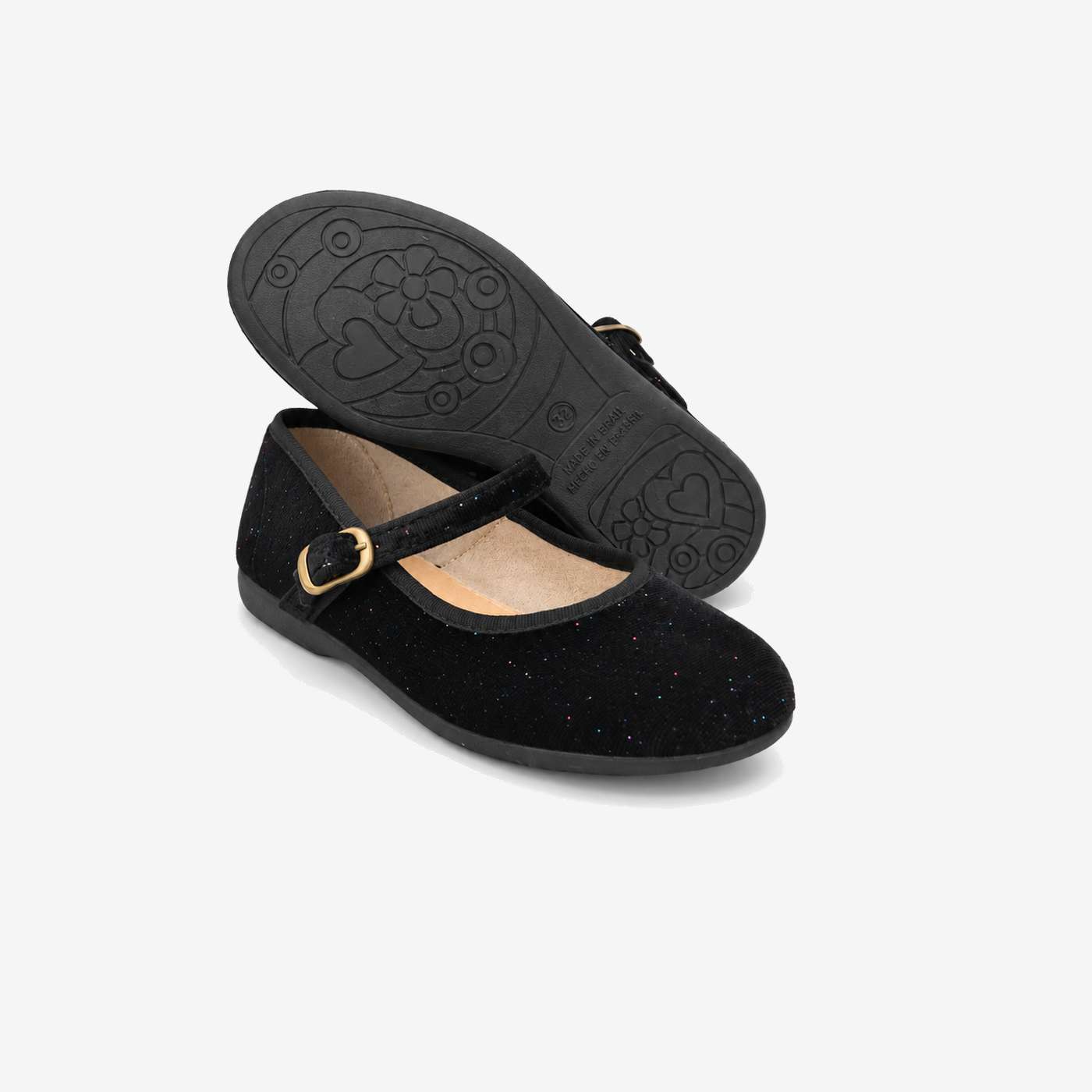 MERCEDES NIÑATERCIPELO NEGRO GLITTER