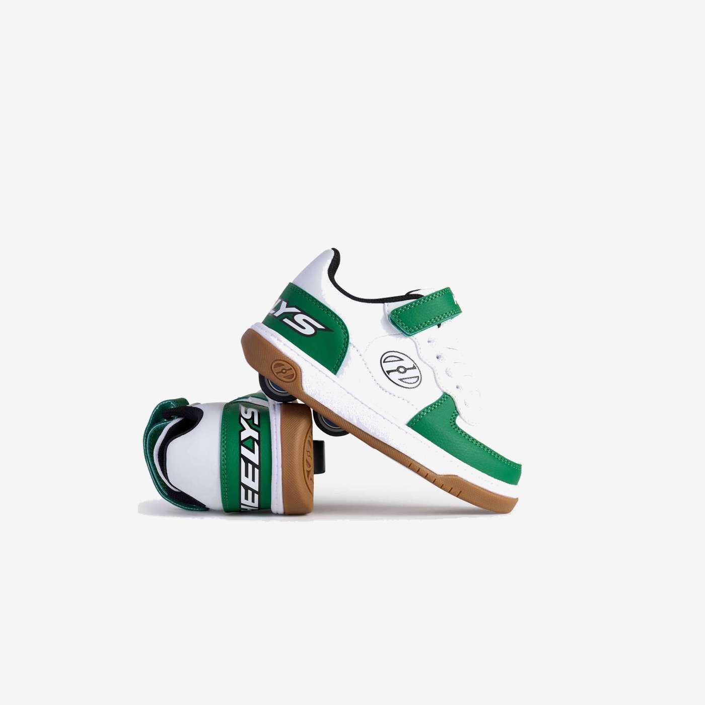 Deportivo Heelys doble ruedas niño de color blanco y verde.