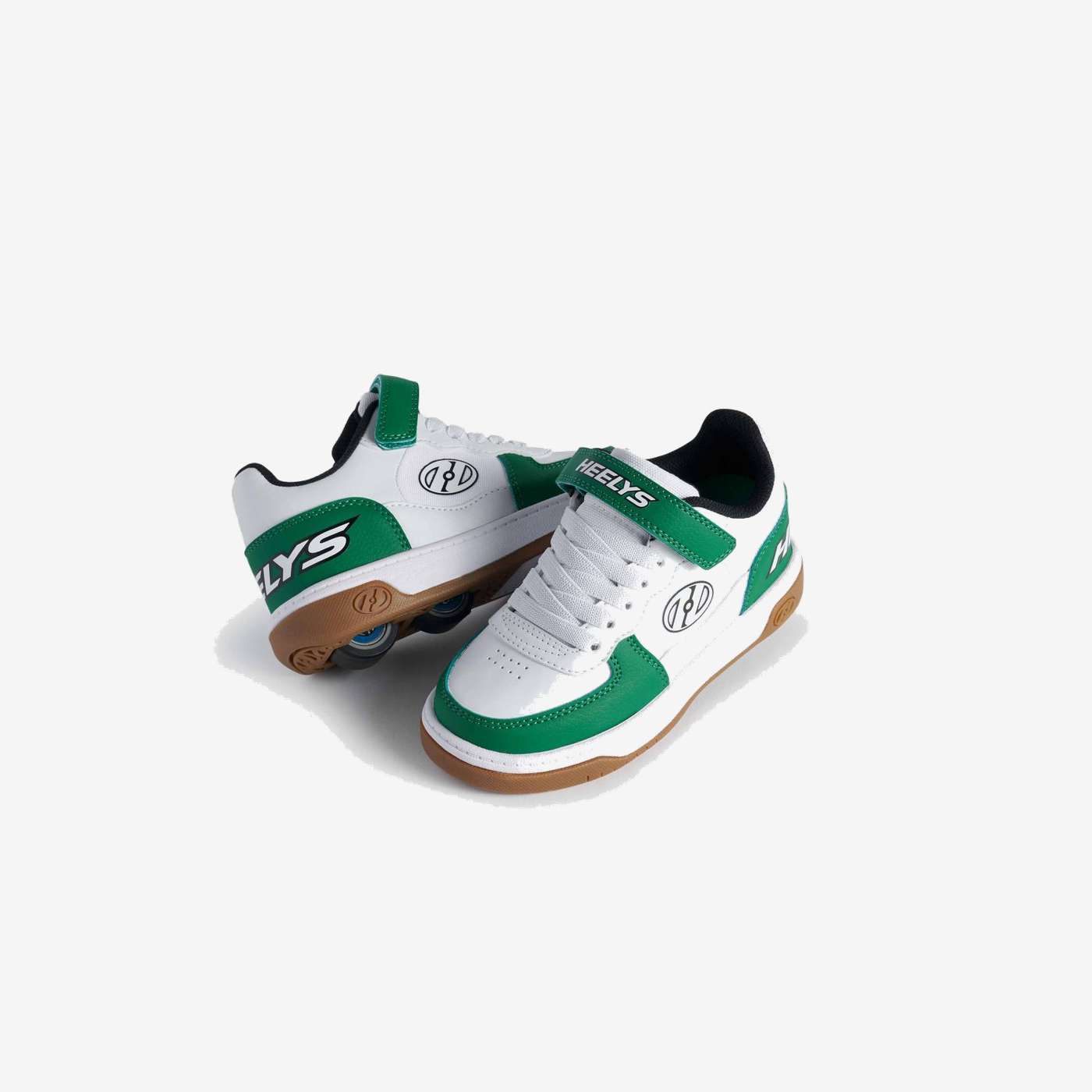 Deportivo Heelys doble ruedas niño de color blanco y verde.