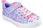 Skechers Twinkle Toes - Lona azul con luces y detalles de mariposa