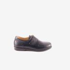 Zapato de ceremonia/Comunion de piel en azul con velcro.