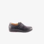 Zapato de ceremonia/Comunion de piel en azul con velcro.