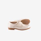 Zapato ceremonia/comunion de piel en Beige con velcro.