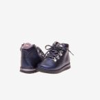 Bota de niña pablosky en azul con cordon y cremallera.