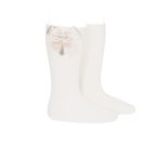 Calcetines Beige con Lazo para Niña | Neutros y elegantes