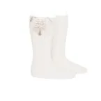 Calcetines Beige con Lazo para Niña | Neutros y elegantes