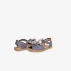 Sandalias de yute para niñas en testil con hebilla