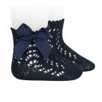 Calcetines Azul Marino con Lazo | Elegancia y comodidad